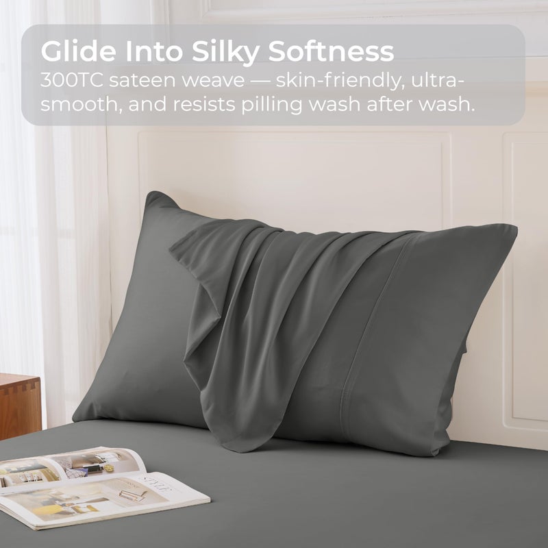 GOKOTTA Envelope Pillow Cases Queen Size 2 Pack, 100% Rayon Made from Bamboo Cooling Pillowcases Soft and Silky for Hair and Face (20"*30") - Image 5